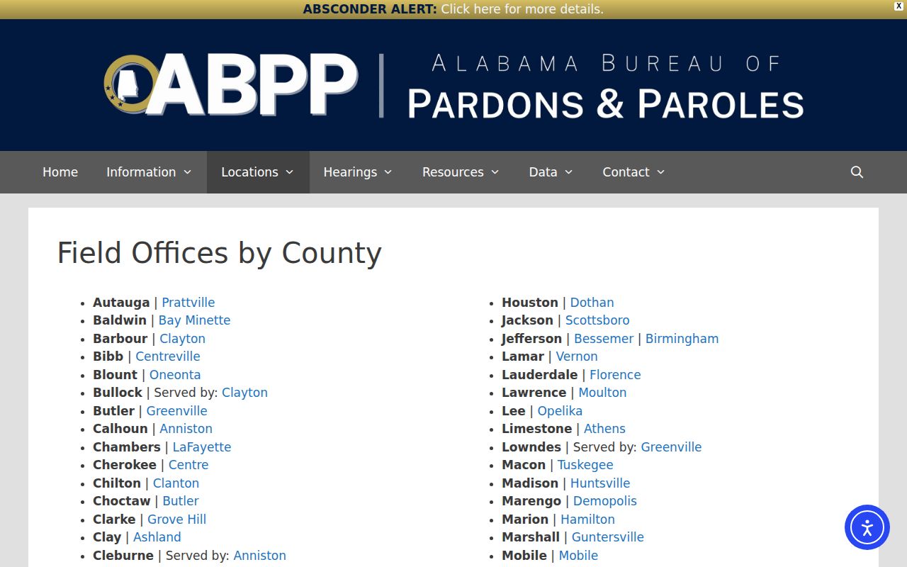 Sumter County post-release supervision ABPP field office lookup